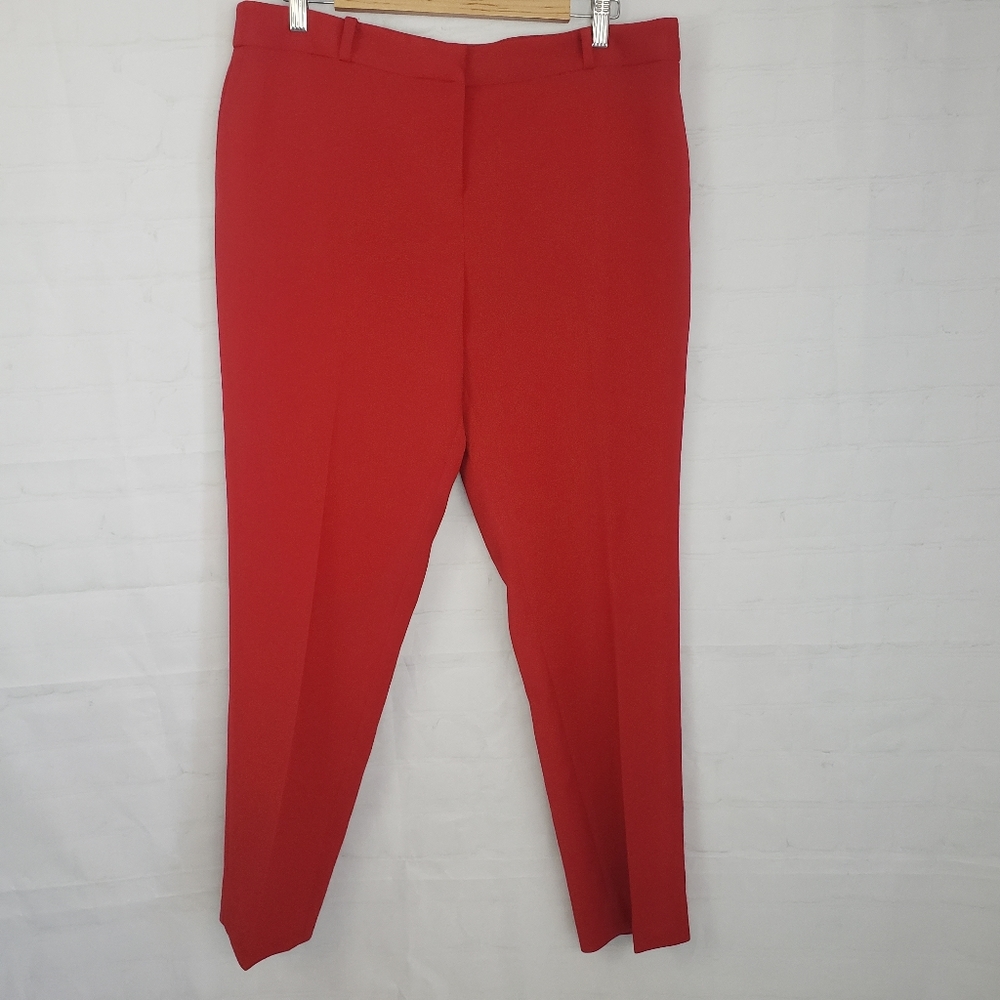 Anne Klein Straight Leg Dress Pants Red Trousers